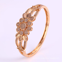 New Xuping Fashion 18k Gold-Plated Luxury Flower Zircon Bangle